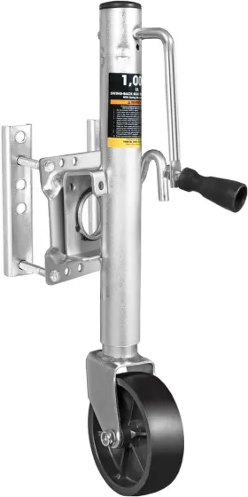 Atr39001mb Road Dawg Boat Trailer Jack With Single Wheel 6 Inch 1000 Lbs Capacity Black