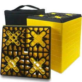 Roblock 718550754044 Rv Leveling Blocks 12 Pack 2 Rubber Top Camper Yellow
