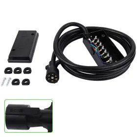 Sdp16008f731k Speedyparts4u Rv 7 Way Plug Inline Pre-wired Trailer Cord Junction Box With 12 Foot Cable