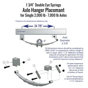 3lf02desp-2 The Trailer Parts Outlet 3 Leaf 25 1/4 Inch X 1 3/4 Double Eye Spring Suspension- 2000 Lb Axles 2