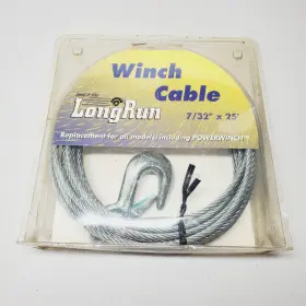 3952 Tie Down Boat Trailer Galvanized Winch Cable 7/32 Inch Thick Steel Braided X 25ft New