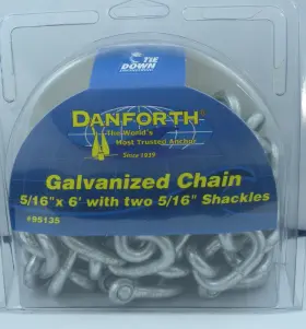 95135 Tie Down Tie-down Engineering 5/16 X 6ft Galvanized Anchor Chain