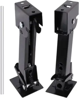 Gyjy-ls-02 Tnyeobae Telescoping Trailer Stabilizer Jacks - 11.8 Inch -17.7 Black Silver