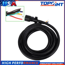 E16028cp753s Topoint 12 Ft 7 Way Trailer Cord Wire Harness Light Plug Connector Molded Rv Cable