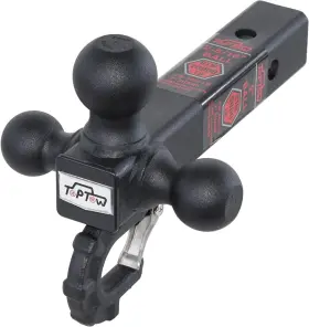 64011 Toptow Trailer Tri Ball Hitch Mount With Beast Hook Matte Black Fits