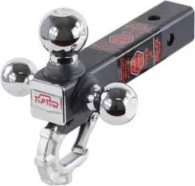 64012 Toptow Trailer Tri Ball Hitch Mount With Beast Hook Chrome Fits For 2
