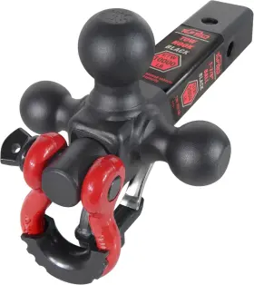 64063 Toptow Recovery Shackle Ball Hitch Mount With Matte Black Red