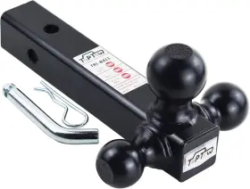 Toptow 746268016550 Trailer Hitch Tri Ball Mount With 1-7/8 Inch 2 And Black Pin