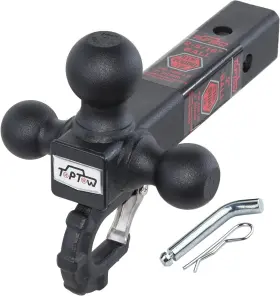 Toptow 746268017304 64011hp Trailer Tri Ball Hitch Mount With Beast Hook Matte Black Fits