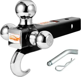 84180-p Towever 84180p 2 Inch Trailer Hitch Ball Towing Tri Mounts With Hook