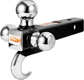 84180 Towever Trailer Hitch Tri Ball Mount With Hook 3 Fit Silver