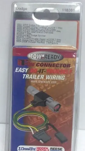 118381 Towready Tow Ready T-one Connector Trailer Wiring Kit Dodge Jeep Ram More