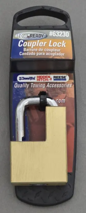 7005330 Towready Tow Ready Adjustable Brass Coupler Lock 63230 Brand New With 2 Keys Free Ship
