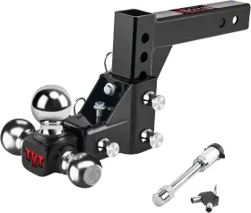 30027 Tyt Adjustable Trailer Hitch Ball Mount Tri-ball 1-7/8ftft X Black