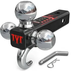 Pp3pl3014 Tyt Trailer Hitch Tri Ball Mount With Tow Hook Fits Tri-ball Black