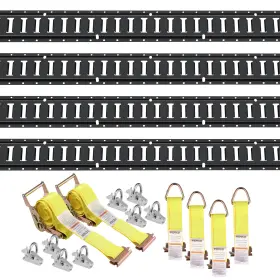 Hsfmtcexxjgdrv2ld Vevor E Track Tie Down Rail Kit Rails 18pcs 5ft Enclosed Cargo Trailer