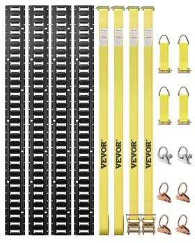 Hspse5ft16pcsqscx Vevor E Track Tie Down Rail Kit 18pcs 5ft Rails Enclosed Cargo Trailer