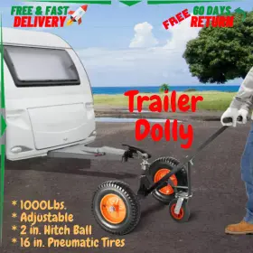 Ltdah1000 Vevor 1000lbs Trailer Dolly Adjustable Height With 2 Inch Hitch Ball Pneumatic Tires