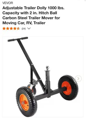 Tysdqycb10003iosuv0 Vevor Adjustable Trailer Dolly 1000 Lbs. Capacity With 2 Inch Hitch Ball