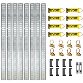 Vv-ets-td534s Vevor E Track Tie Down Rail Kit 34 Pcs 5ft Rails Enclosed Cargo Trailer