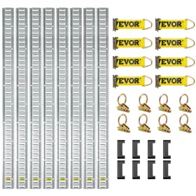 Ysdxe5ft32pcsrmms Vevor E Track Tie Down Rail Kit Rails 24pcs 5ft Enclosed Cargo Trailer