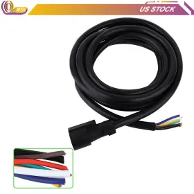Wh16075497ee Whee 7-way Trailer Connector Plug 15ft Cord 7-pin Wiring Harness For Truck Camper Rv