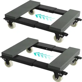 Win-fd21bk-2 Winaz Heavy Duty Adjustable Furniture Moving Dolly - 21-set Of 2 Gray And Black