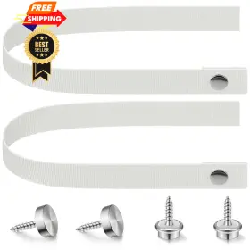 Qao-windyun-364 Windyun 2 Sets Rv Sliding Door Straps With Button Snap 18 Inch White