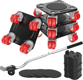 Wwbk-241rn Wouow Furniture Mover Ultra With 8 Wheels Upgraded Black Standard
