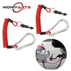 Wowpartspro 616361640344 2pcs 6 Ft Breakaway Trailer Cable Rv Spring Safety Rope And Anti-lost Wire With Pin