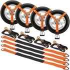 Vevor Ratchet Tie Down Towing Tire Straps Kit For Car Trailer Hauler 4 Pcs New. Price: $57.69.