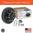 Curt 2024013260 12" Brake Drum Hub Kit With Installed Bearings 8 On 6-1/2", New. Price: $148.99.