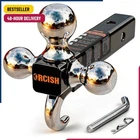 Trailer Hitch Tri-ball Mount With Tow Hook & Pin, Chrome Sizes 1-7/ New. Price: $72.99.