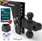 Adjustable Trailer Hitch Fits 2'' Receiver 6'' Drop/rise Ball Mount Solid High-a Ungraded. Price: $148.23.