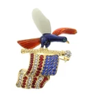 Red White Blue Flag Patriotic Usa Freedom Eagle Rhinestone Pin Brooch Broach New. Price: $13.99.