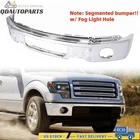 Chrome Steel Front Bumper Face Bar W/fog Light Hole Ford F-150 2009-2014 New. Price: $134.55.