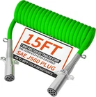 7 Way Coiled Trailer Cord 15 Ft Abs Heavey Duty, Effective Length 8-10 Sae J5 New. Price: $77.48.