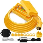 7 Way Pin Plug Inline Trailer Cord Wiring Harness W/ 8FT Rv Cable Junction Box New. Price: $57.33.