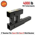 4000LB Dual Hitch Extension 2" Receiver Tow Trailer Haul Bike Rack Cargo Carrier New. Price: $95.97.