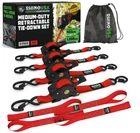 Rhino Usa Retractable Ratchet Straps 4-PACK Inch X 10 Feet Red New. Price: $84.56.