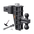 Dual-ball Adjustable Trailer Hitch 6" Drop/rise, 28K Gtw, Fits 2.5" Receiver New. Price: $201.10.