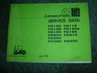 Mitsubishi FD100 FD115 FD135 FD150A Forklift Truck Service Data Manual Xz Good. Price: $146.24.