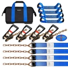 Mimanchi 8 Point Roll Back Vehicle Tie Down Kit, With Heavy-duty Chain Blue New. Price: $210.98.