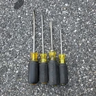 Husky 4-PIECE Cushion Grip Flat Head Screwdriver Set, Black/yellow Handles Used. Price: $23.99.