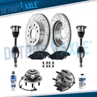 Front Drilled Brake Rotors Pads Wheel Bearings Axles For Silverado Sierra 1500 New. Price: $433.09.