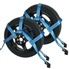 Set Of Blue Tow Dolly Straps With Flat Hook, Fits Most 16-20" Tires, Webbin... New. Price: $40.88.