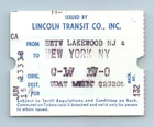 Lincoln Transit Jun 15 1978 Lakewood Nj New York Ny Port Authority Bus Ticket Used. Price: $19.95.