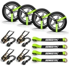 Senkeyfe 4 Pack Car Hauler Tie Down Straps 2"X96" W/chain Hooks(green), New. Price: $94.80.