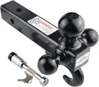 Toptow 64181L Trailer Receiver Hitch Triple Ball Mount Black W/ Lock New. Price: $59.99.