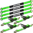 Bolvixor Heavy Duty Car Trailer Tie Down Straps 4 Pack Kit- 2" 96", Green New. Price: $107.99.